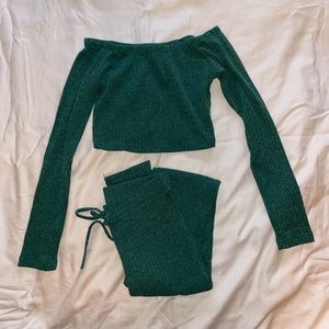 Emerald Ribbed Fashion Nova Set (XS/S)